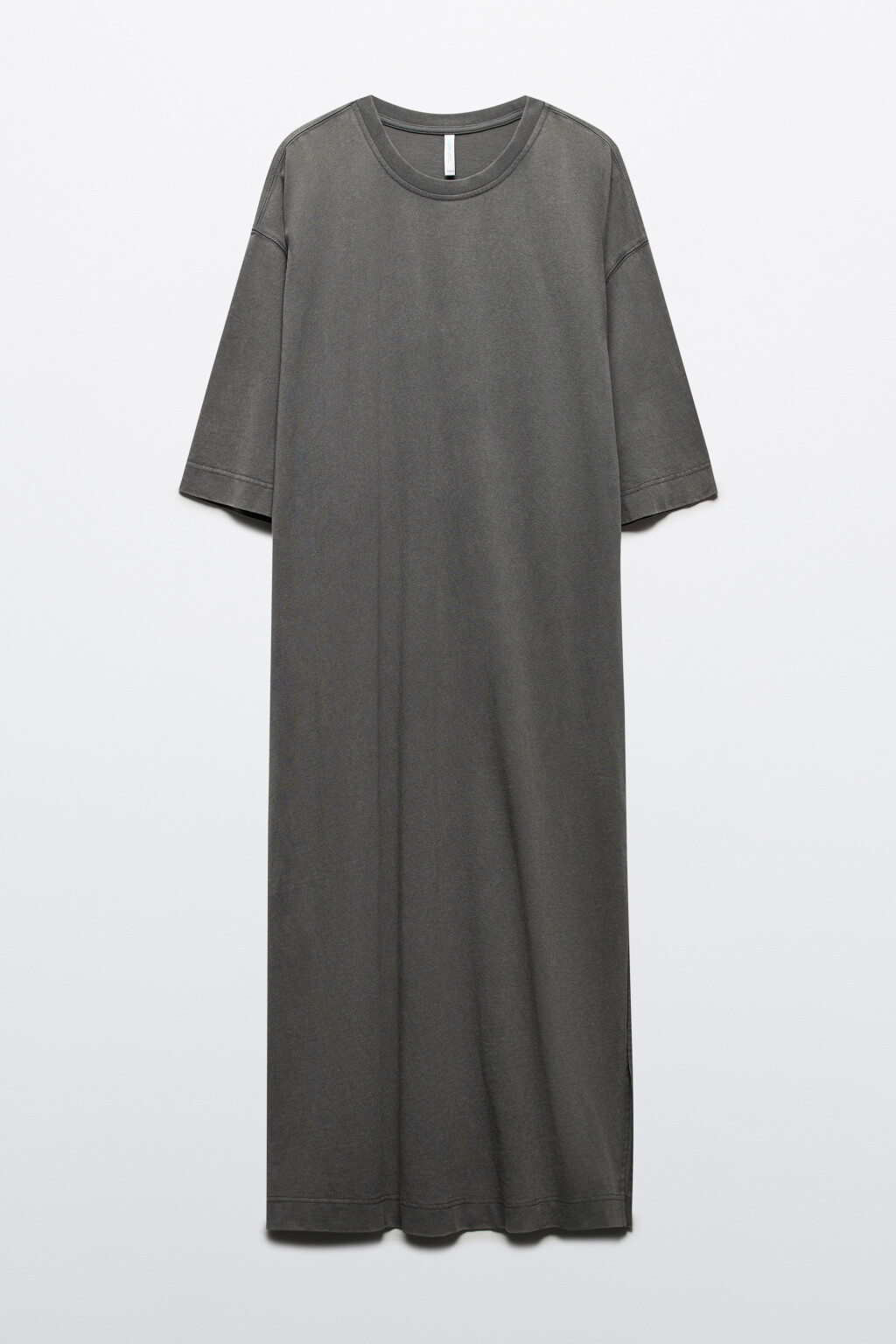 Платье-футболка oversize с вареным эффектом - цвет серый - 6
