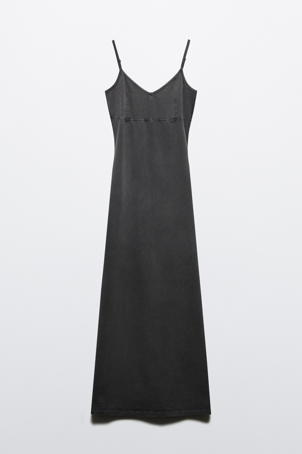 Платье-майка макси с вареным эффектом - цвет серый - 7