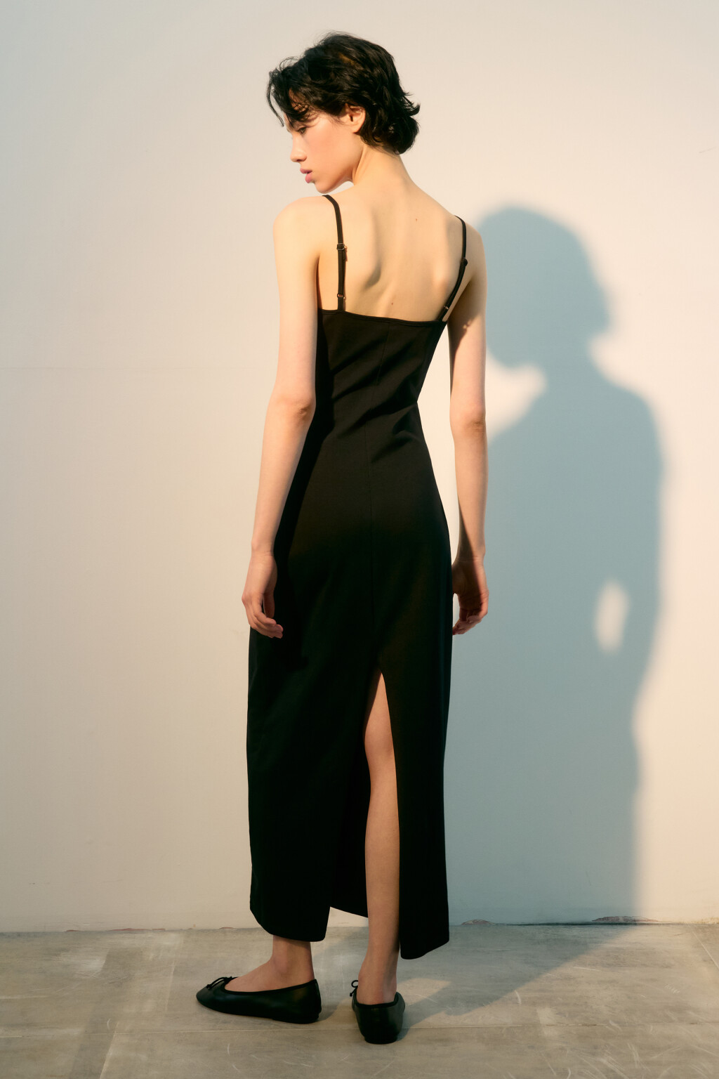 Платье-майка макси с вареным эффектом - цвет черный - 3