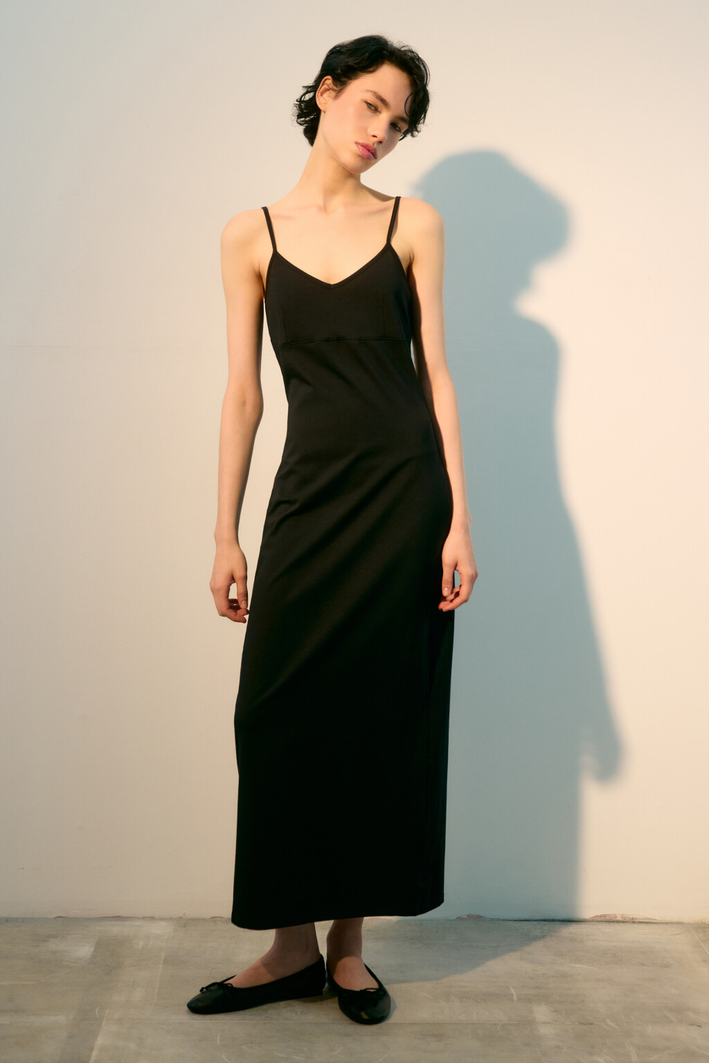 Платье-майка макси с вареным эффектом - цвет черный - 4