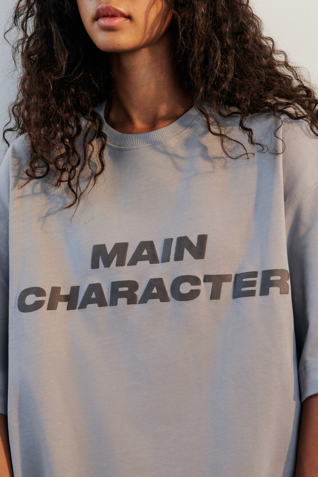 Футболка oversize хлопковая с надписью - цвет серый - 5