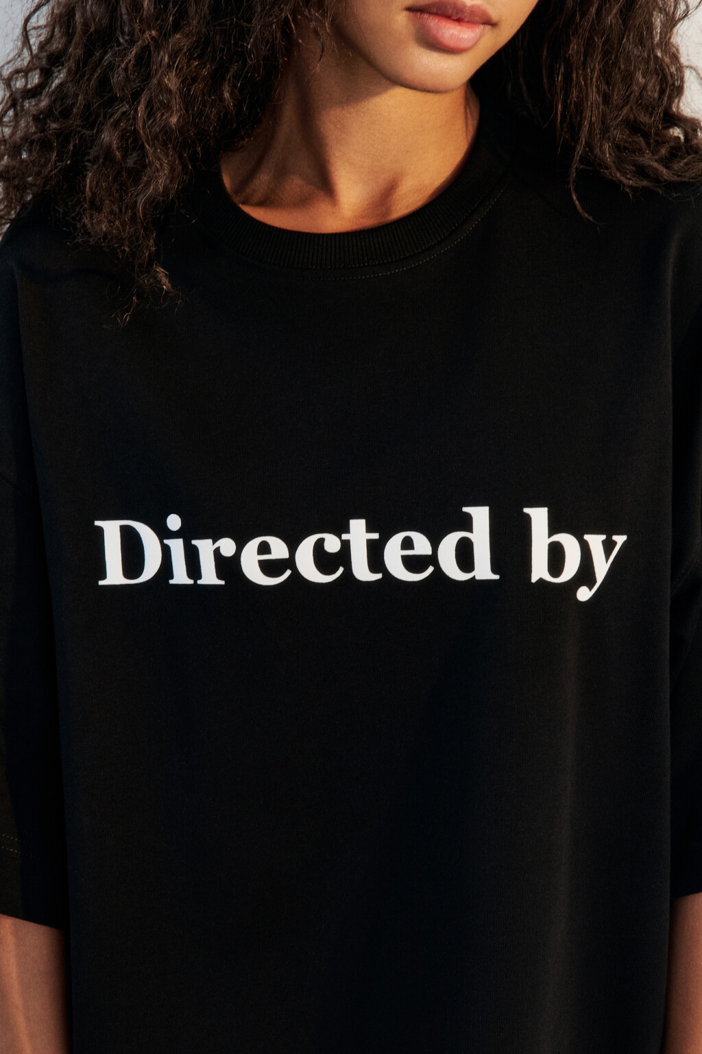 Футболка oversize хлопковая с надписью - цвет черный - 6