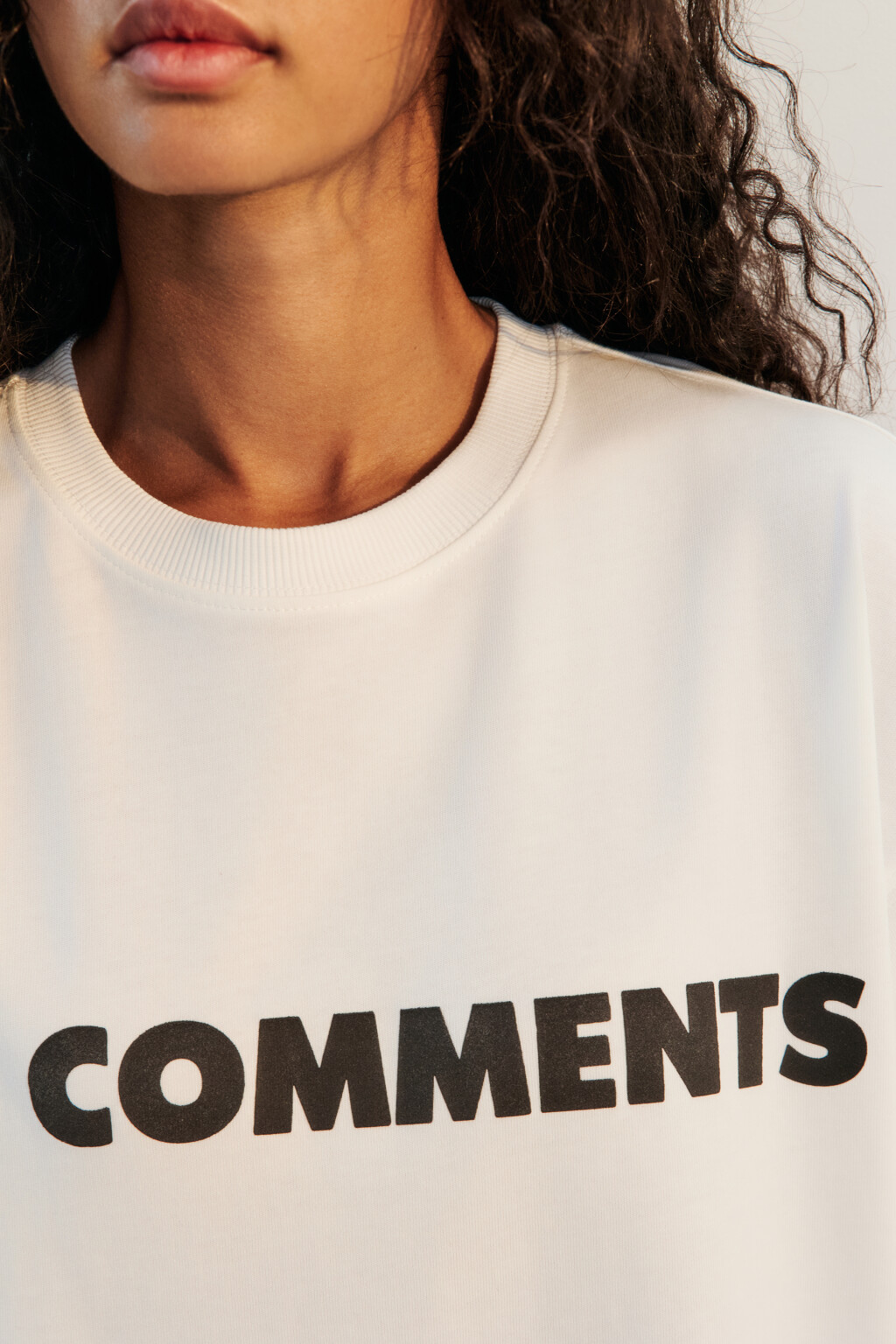 Футболка oversize хлопковая с надписью - цвет белый - 5