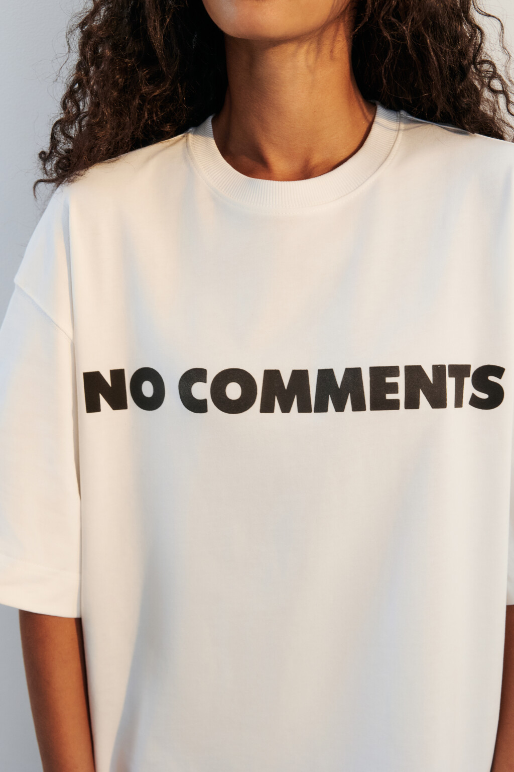 Футболка oversize хлопковая с надписью - цвет белый - 6