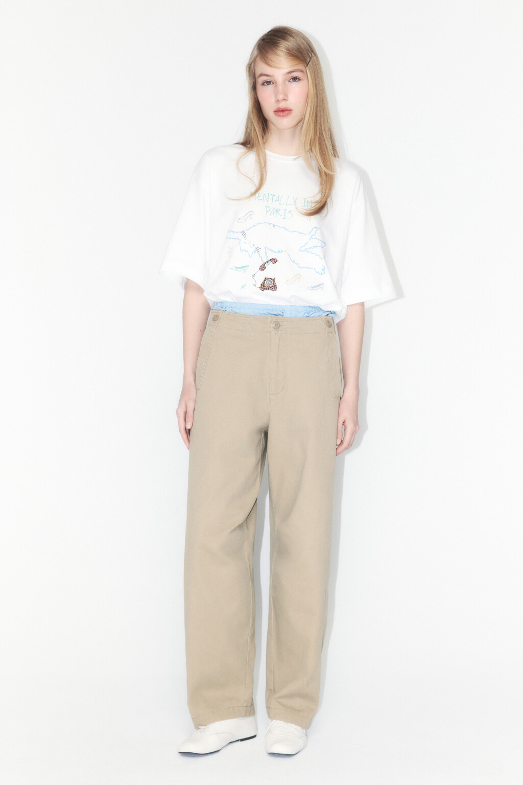 Футболка oversize хлопковая с принтом - цвет белый - 4