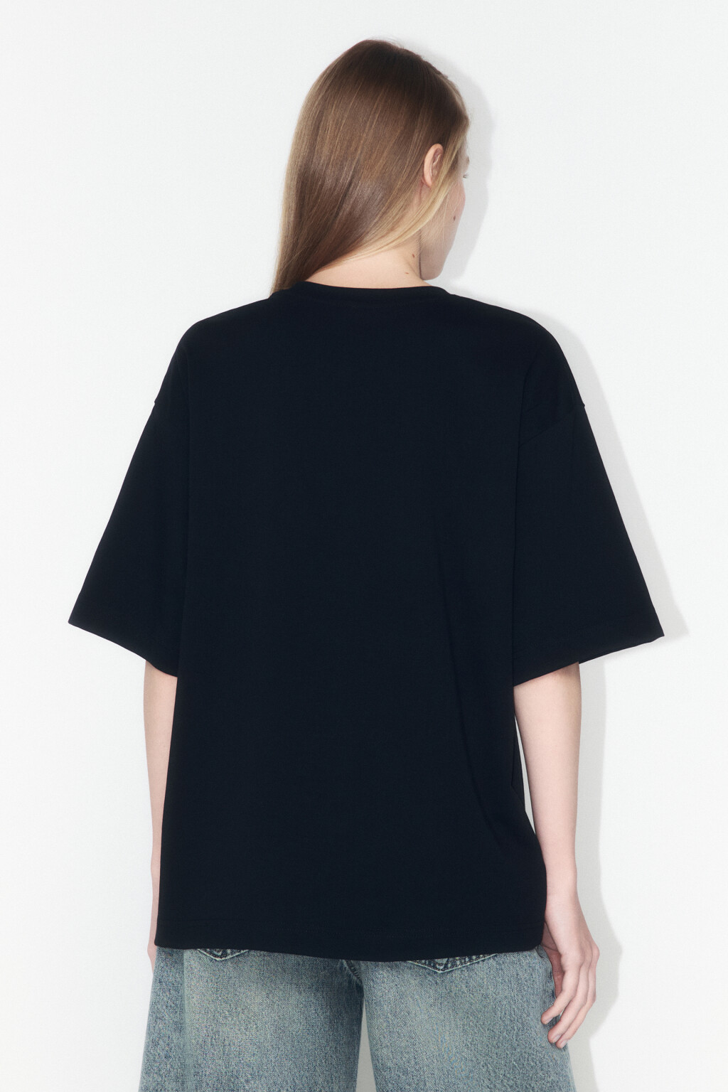 Футболка оверсайз хлопковая с принтом - цвет черный - 3