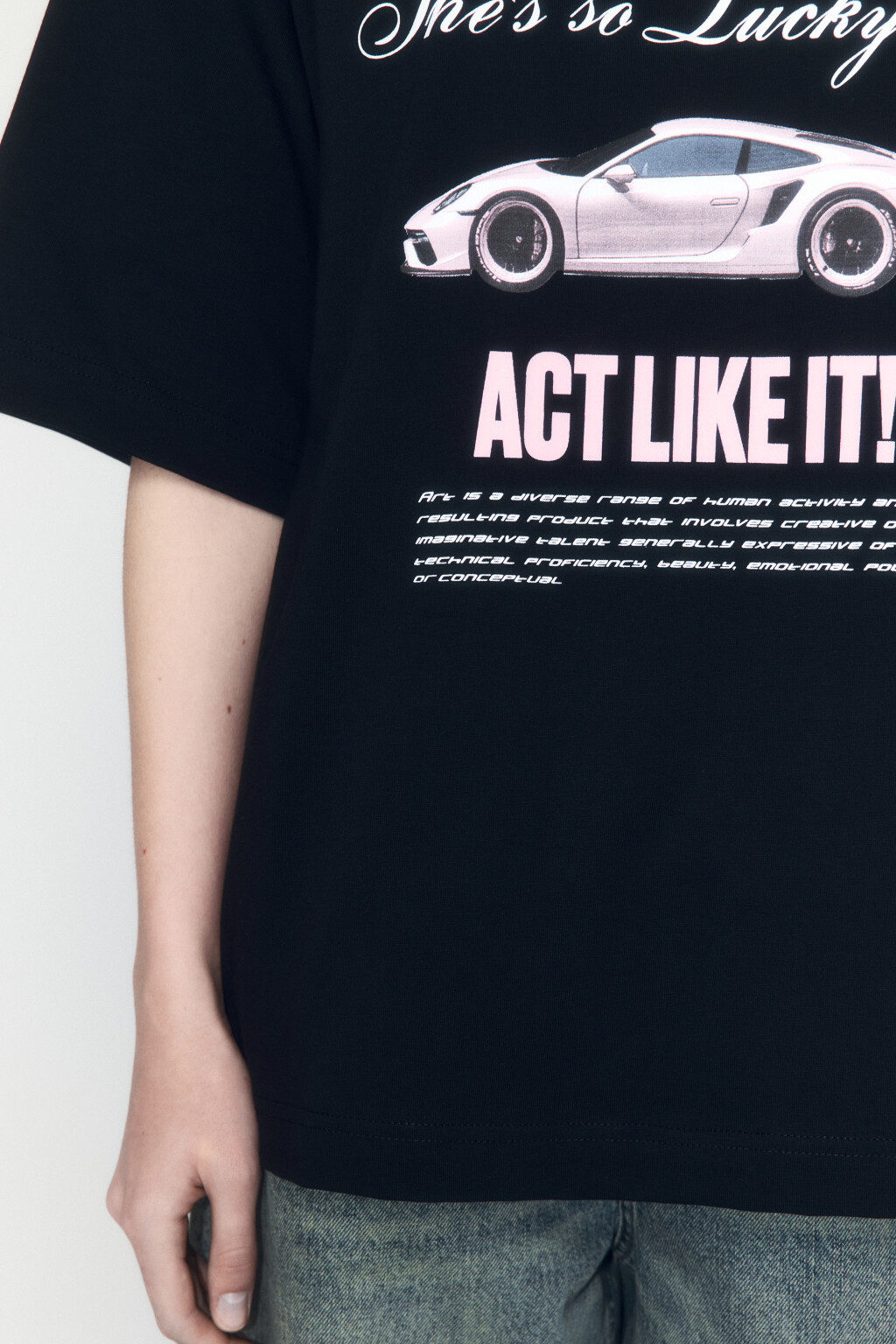 Футболка оверсайз хлопковая с принтом - цвет черный - 6