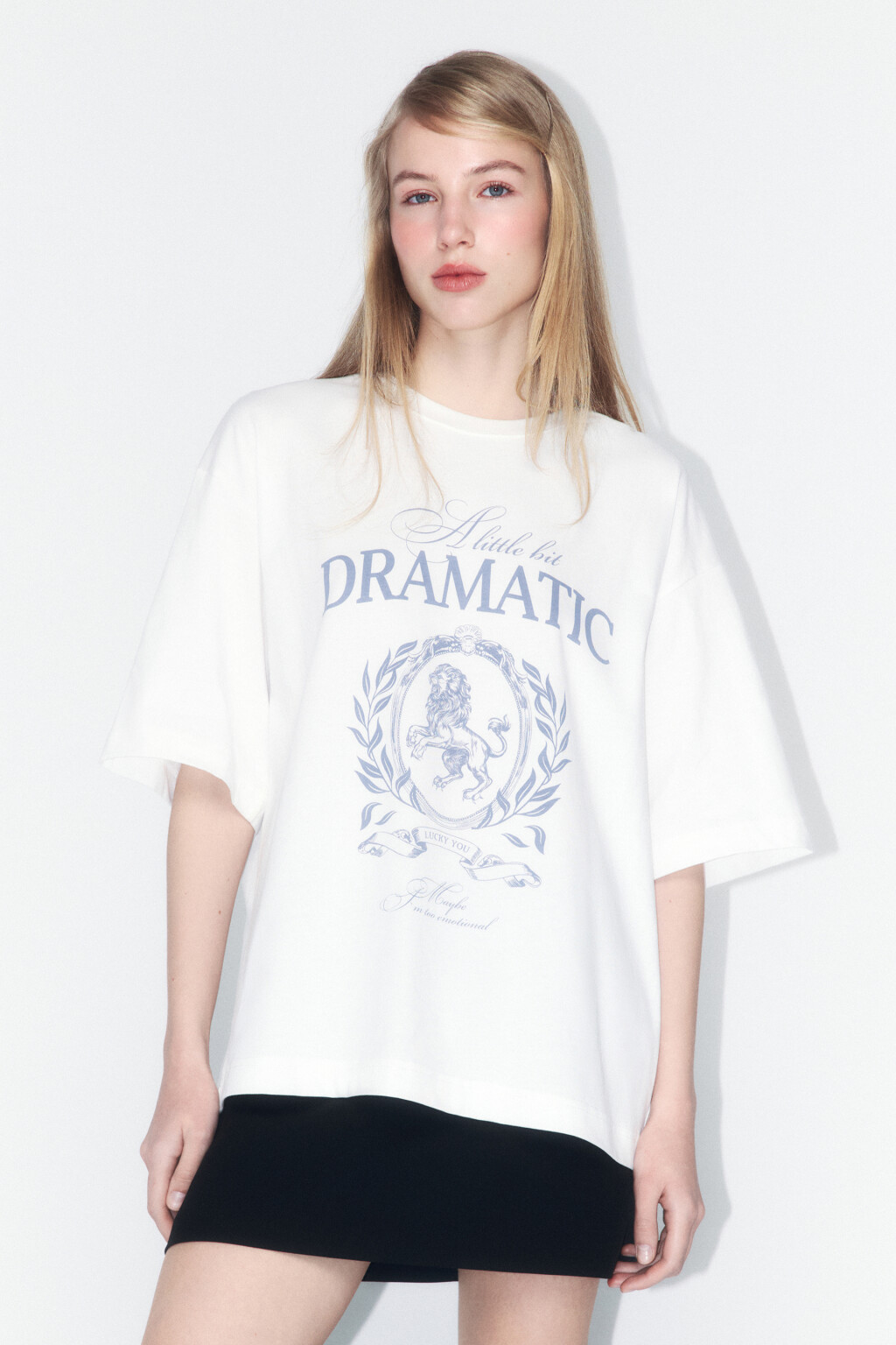 Футболка oversize хлопковая с принтом - цвет белый - 2