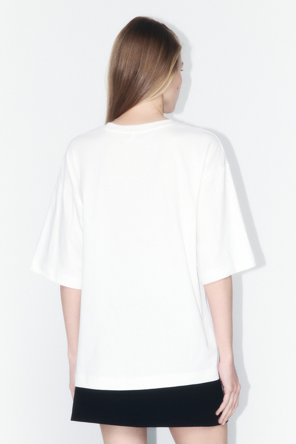 Футболка oversize хлопковая с принтом - цвет белый - 3