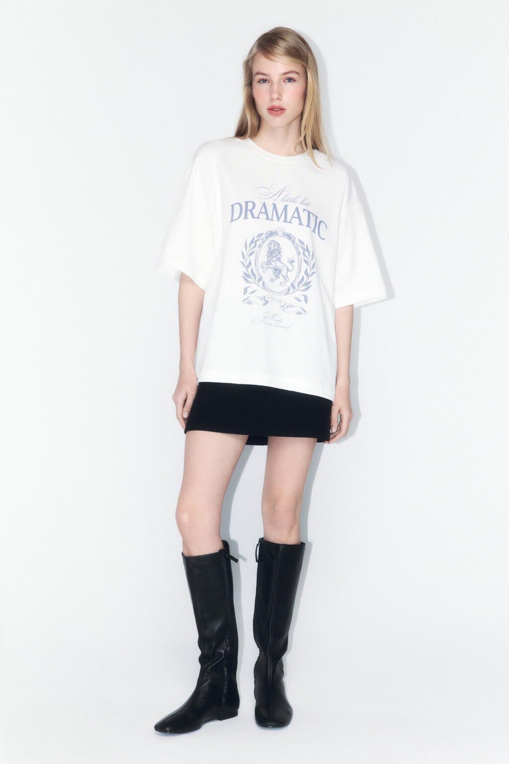 Футболка oversize хлопковая с принтом - цвет белый - 4