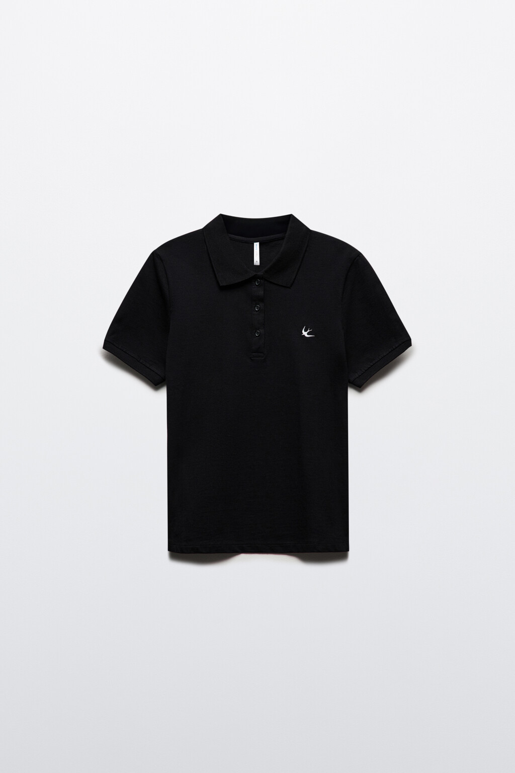 Футболка-поло облегающая с вышивкой - цвет черный - 7