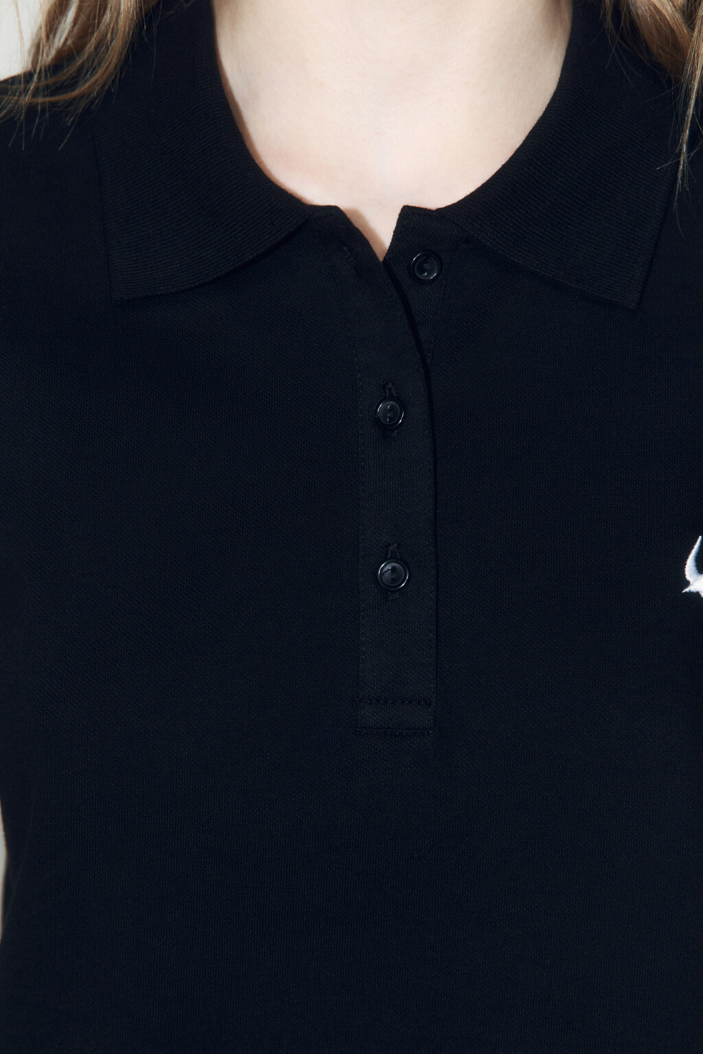 Футболка-поло облегающая с вышивкой - цвет черный - 5