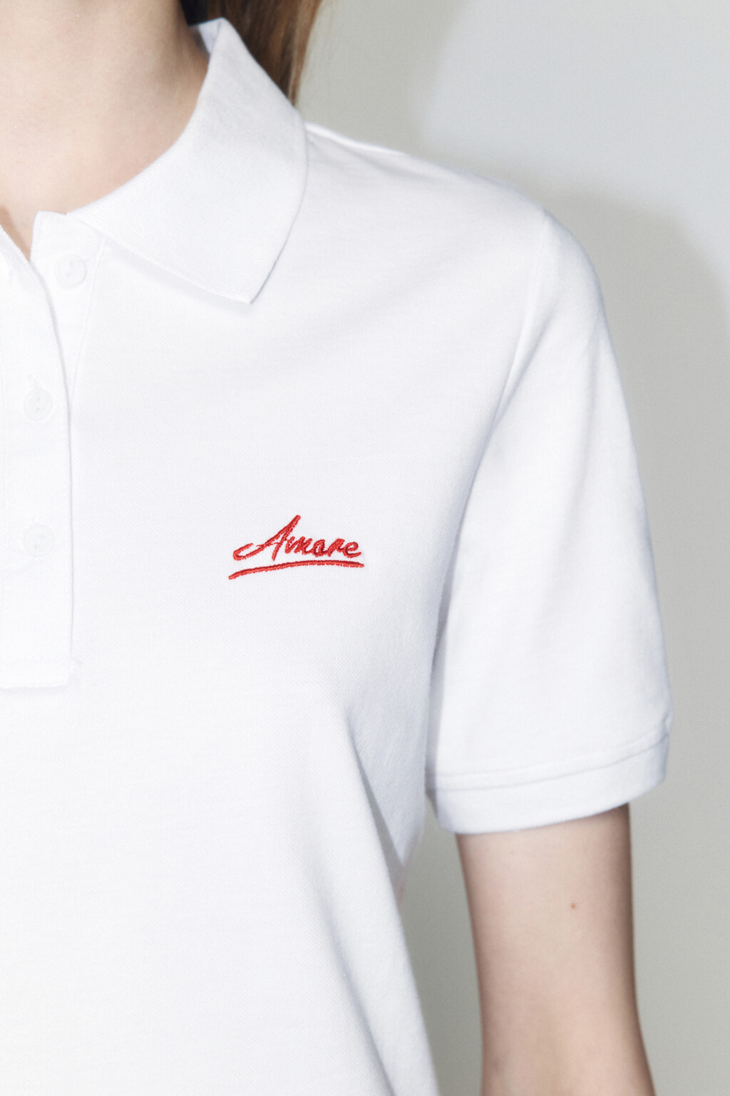 Футболка-поло облегающая с вышивкой - цвет молочный - 7