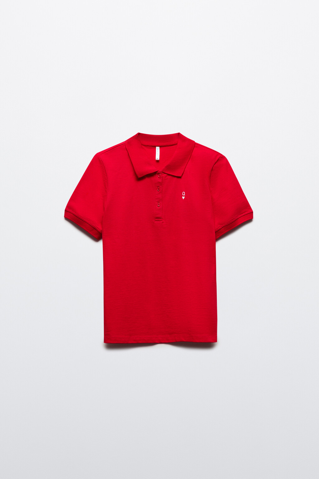 Футболка-поло облегающая с вышивкой - цвет красный - 7