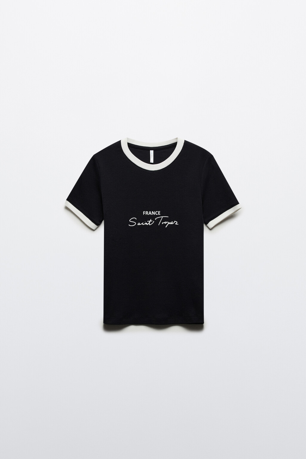 Футболка полуприлегающая с надписью - цвет черный - 7