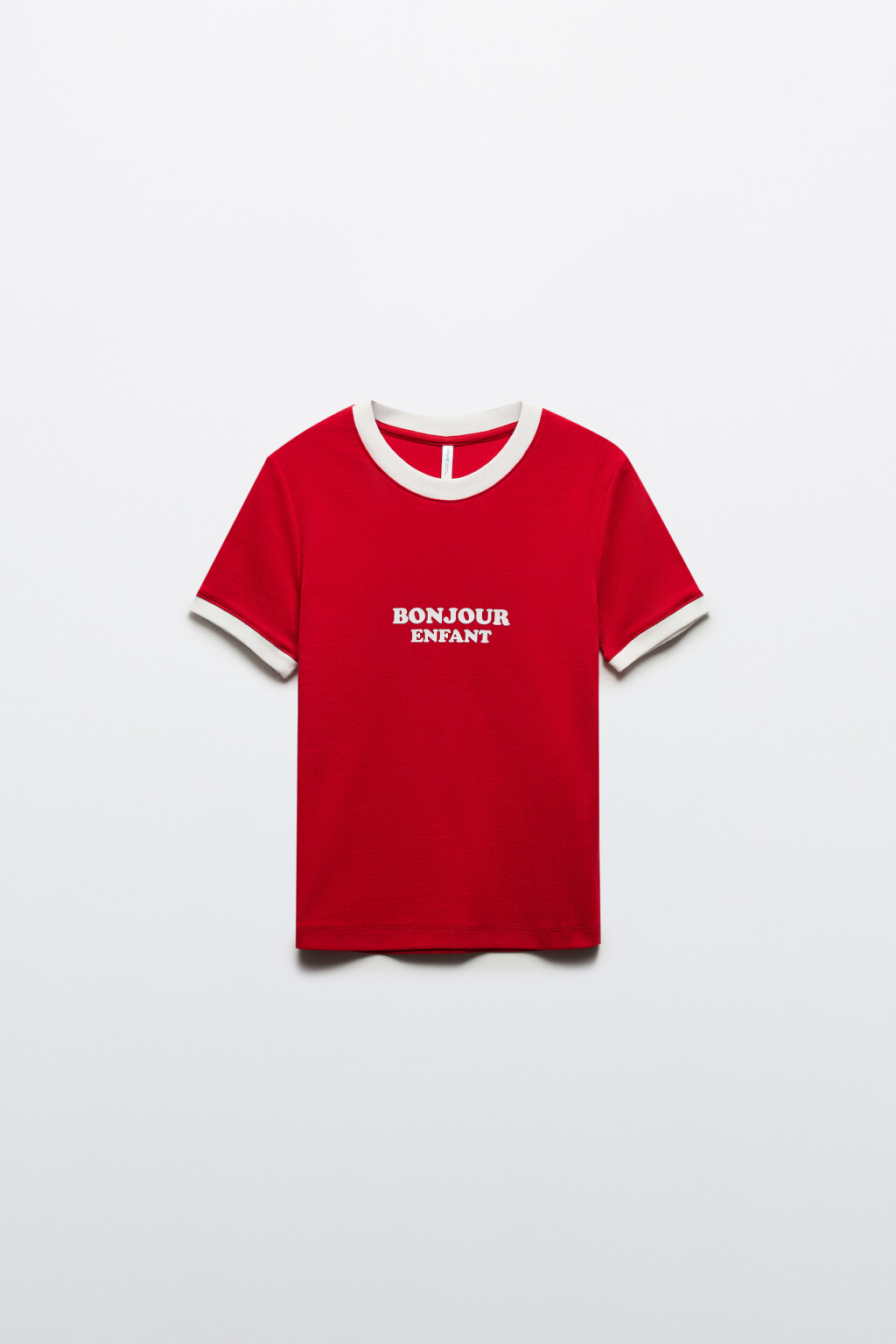 Футболка полуприлегающая с надписью - цвет красный - 7