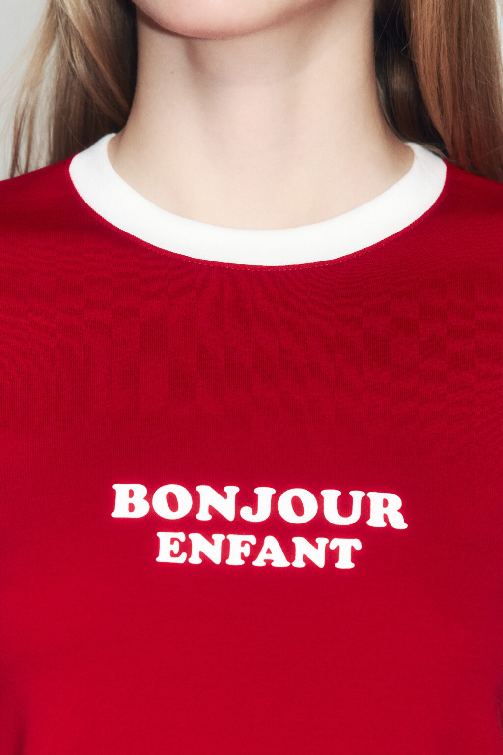 Футболка полуприлегающая с надписью - цвет красный - 5