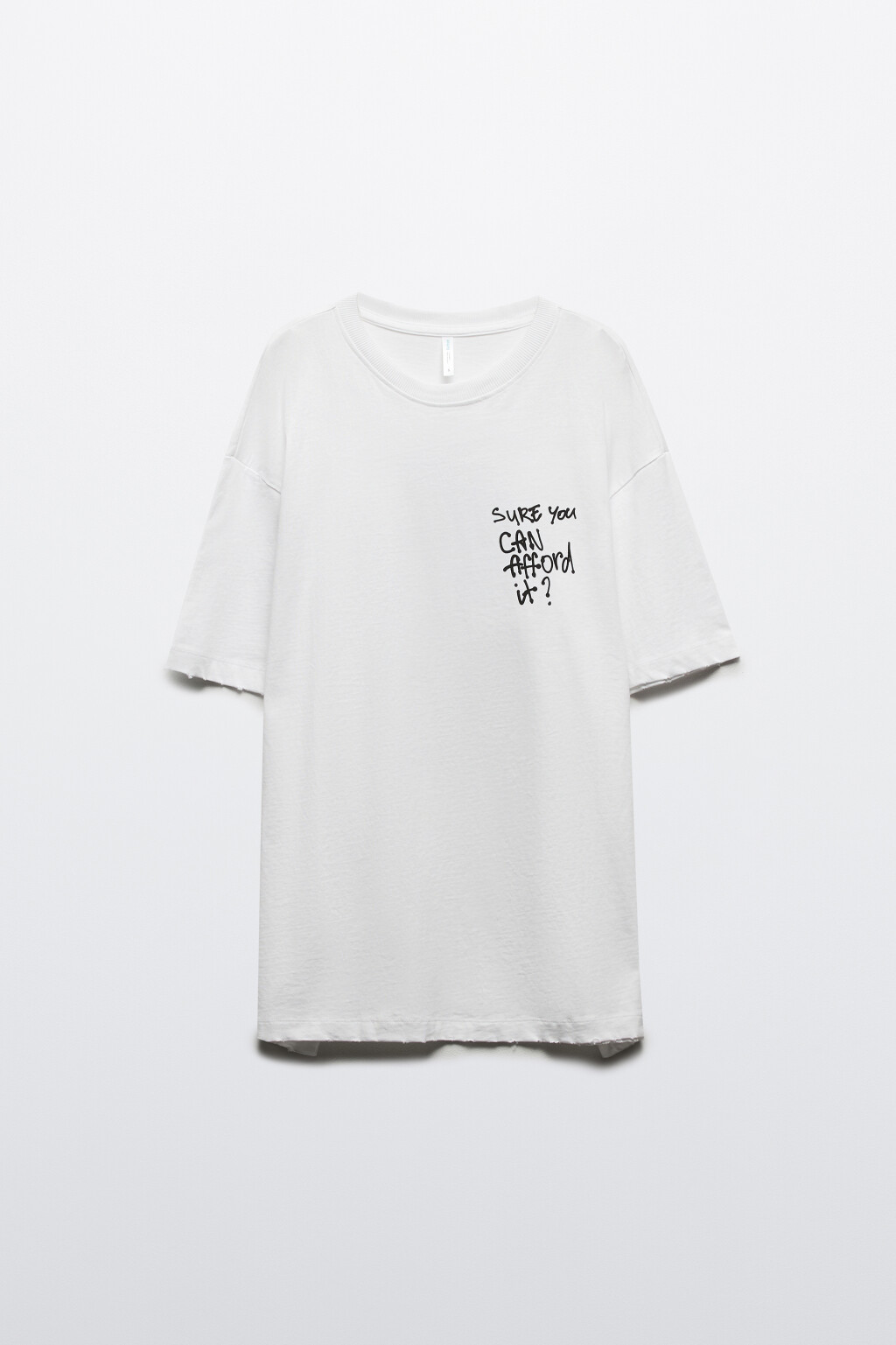 Футболка oversize с вареным эффектом и принтом - цвет белый - 8