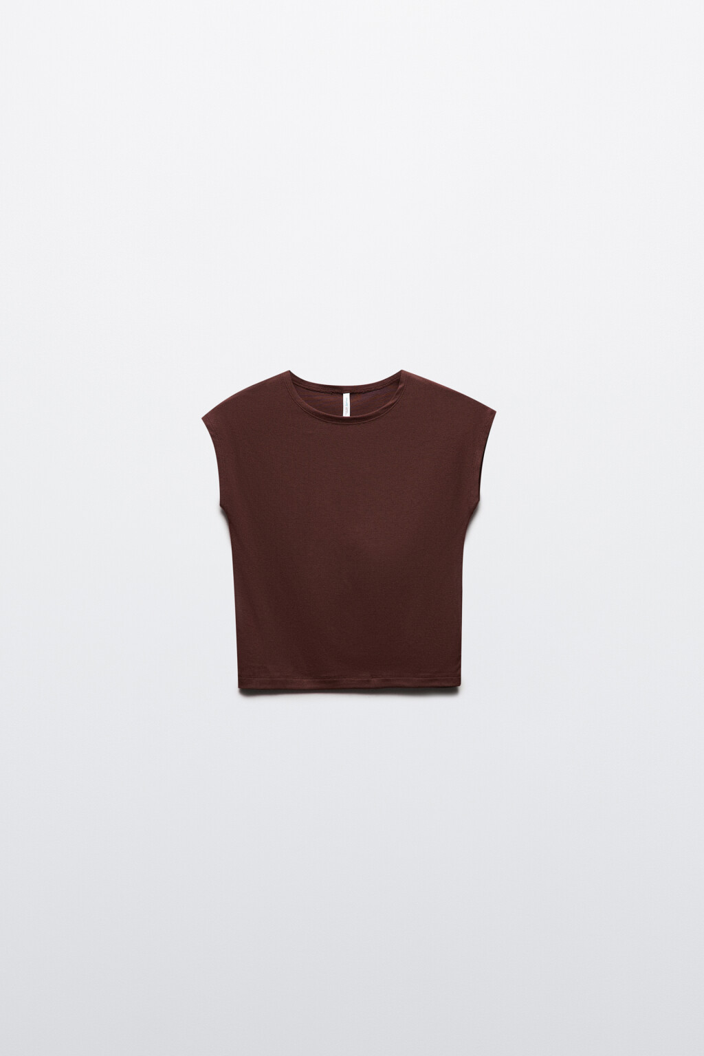 Футболка-топ с укороченными рукавами - цвет коричневый - 7