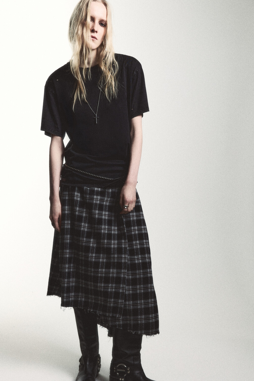 Футболка свободная с состаренным эффектом - цвет серый - 2