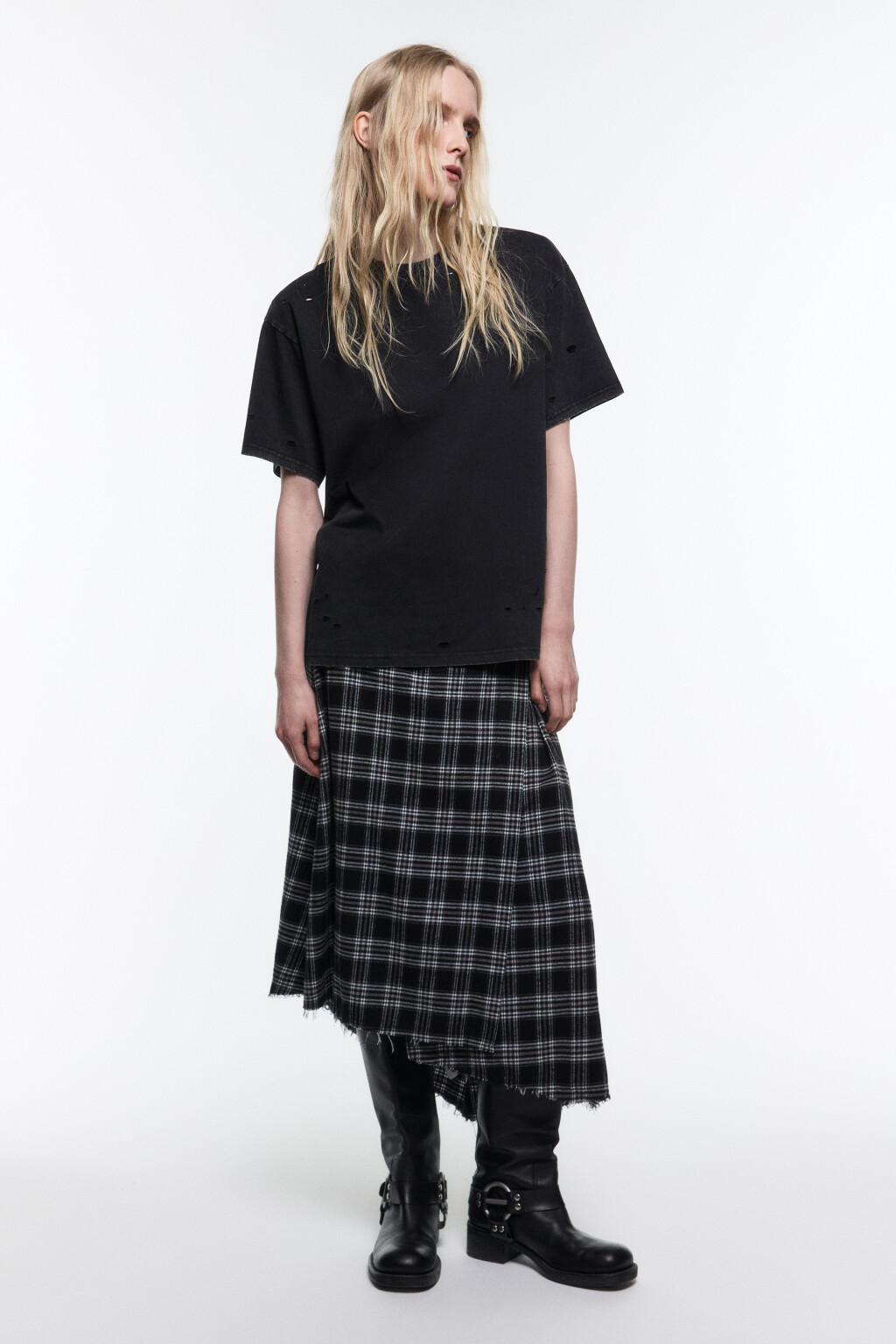 Футболка свободная с состаренным эффектом - цвет серый - 5