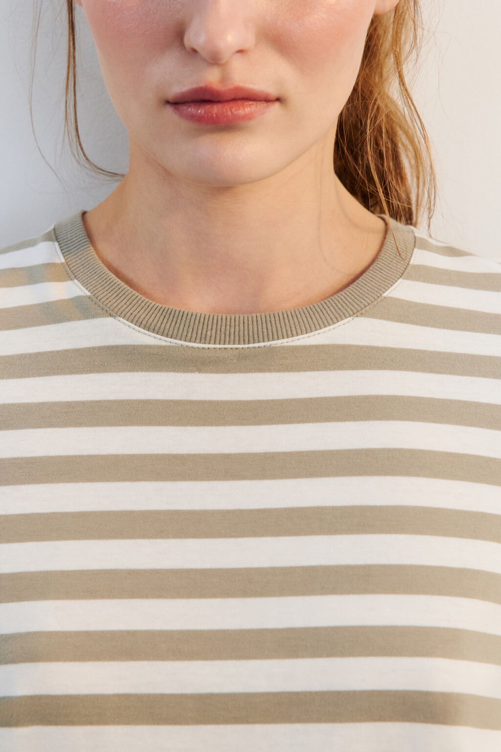 Футболка прямая в полоску - цвет зеленый - 5