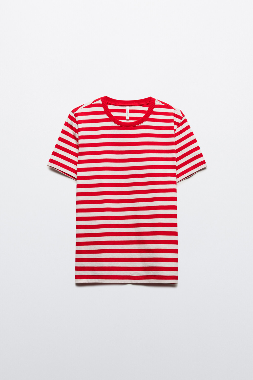 Футболка прямая в полоску - цвет красный - 7