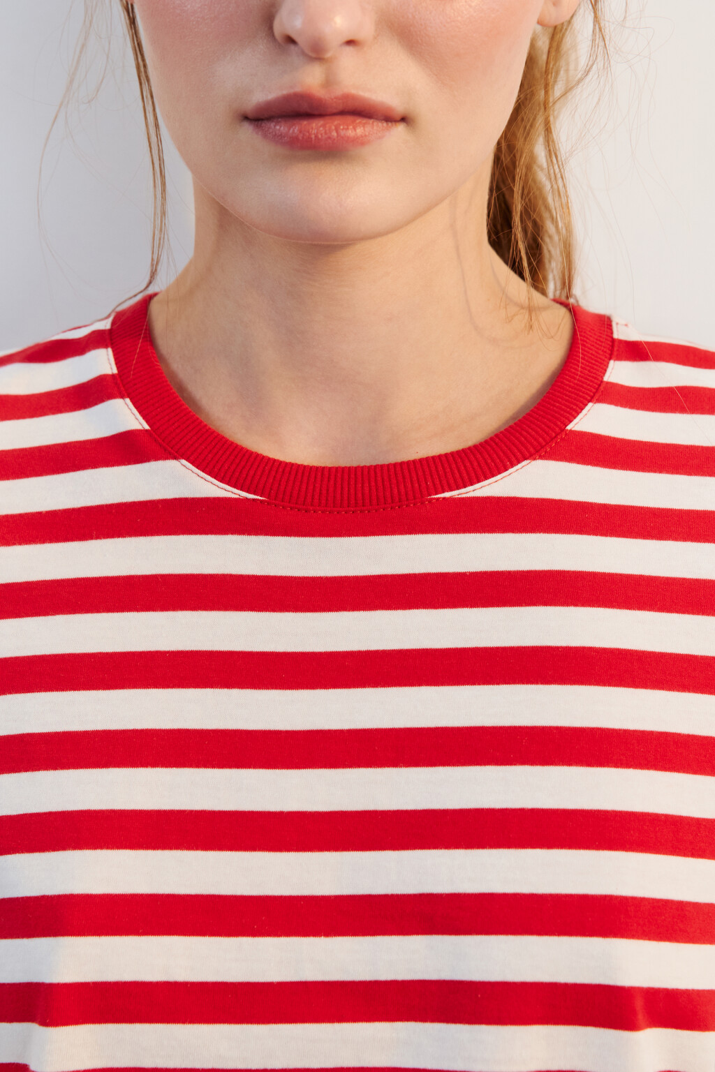 Футболка прямая в полоску - цвет красный - 5