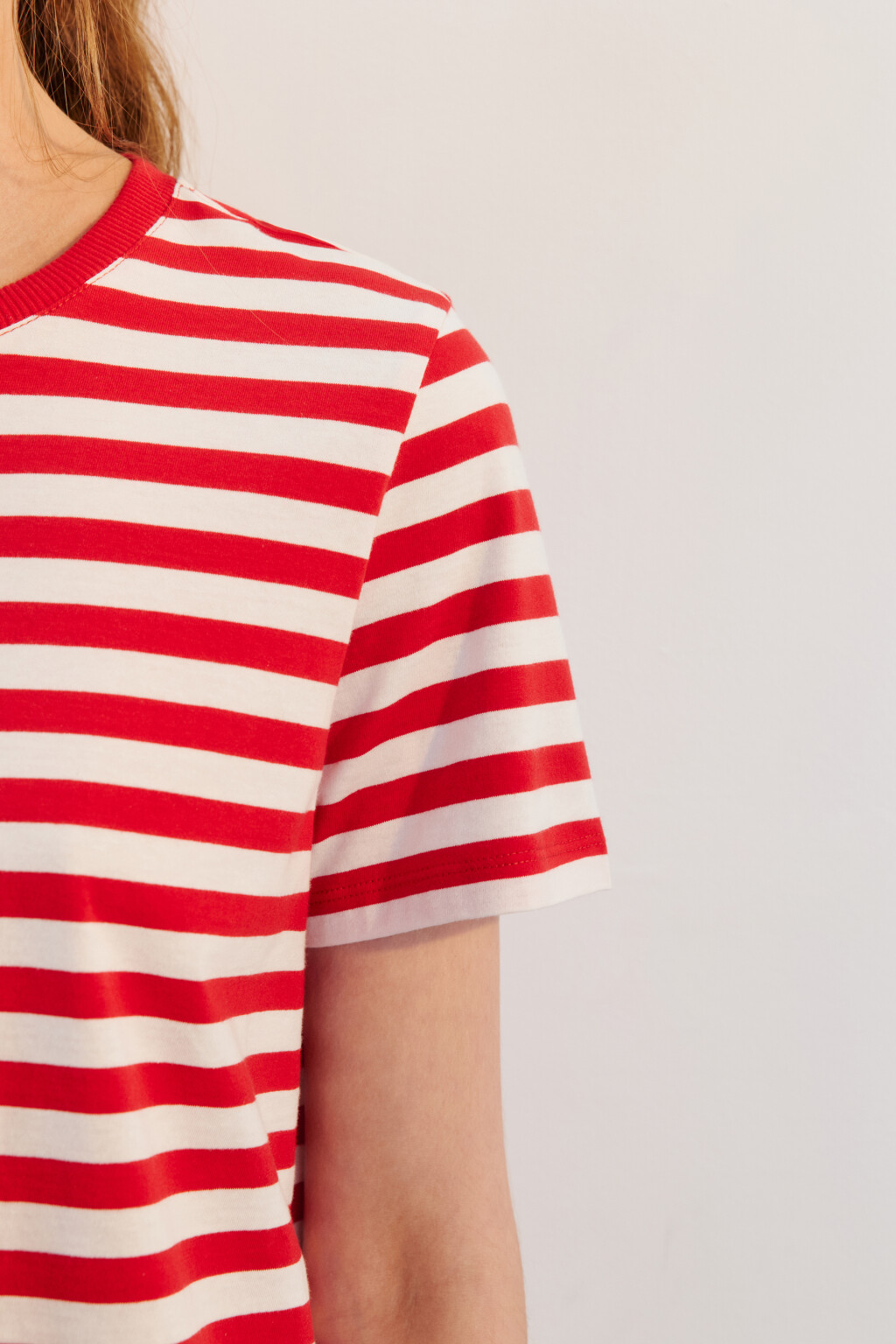 Футболка прямая в полоску - цвет красный - 6