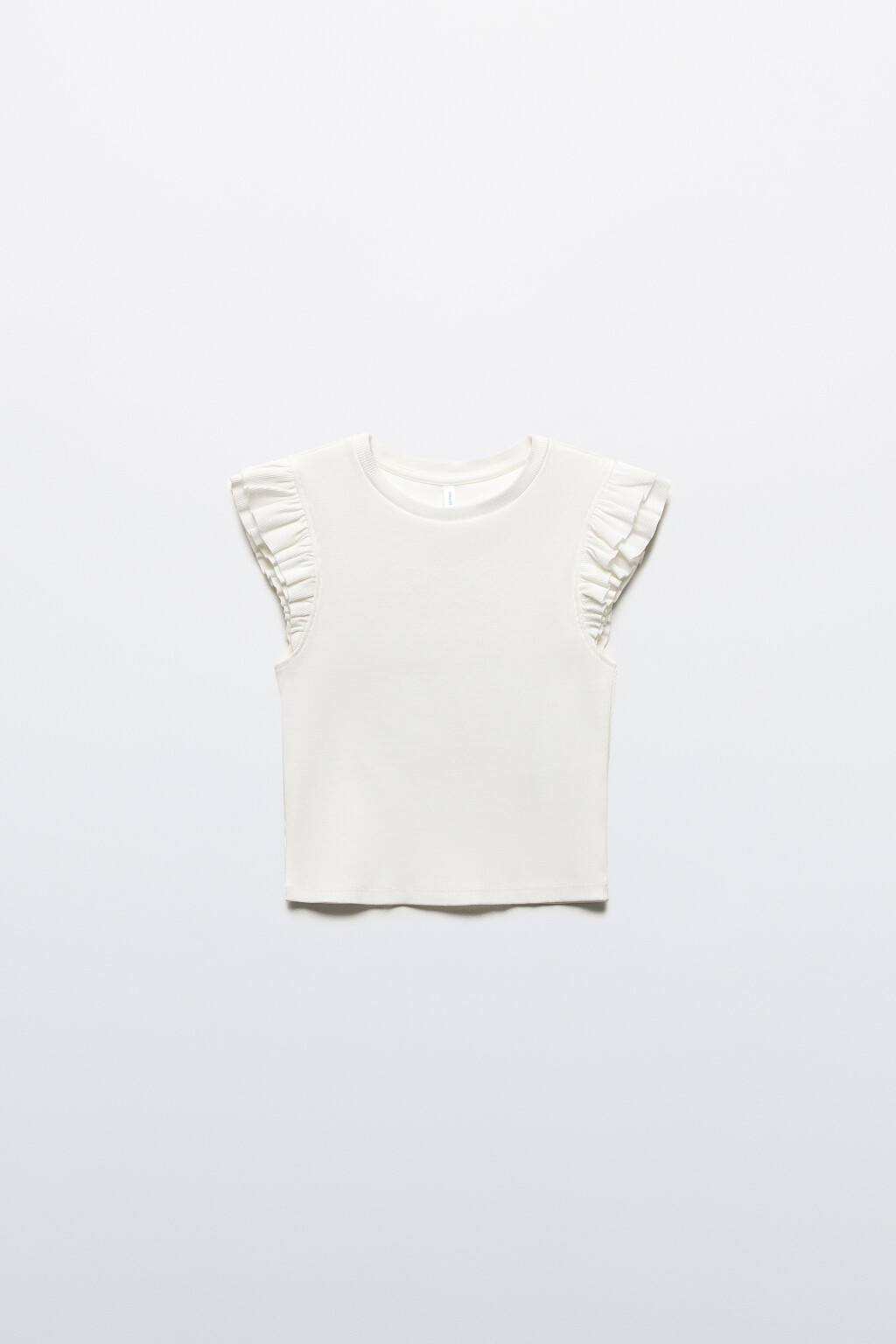 Топ в рубчик с рукавами-крылышками - цвет белый - 7