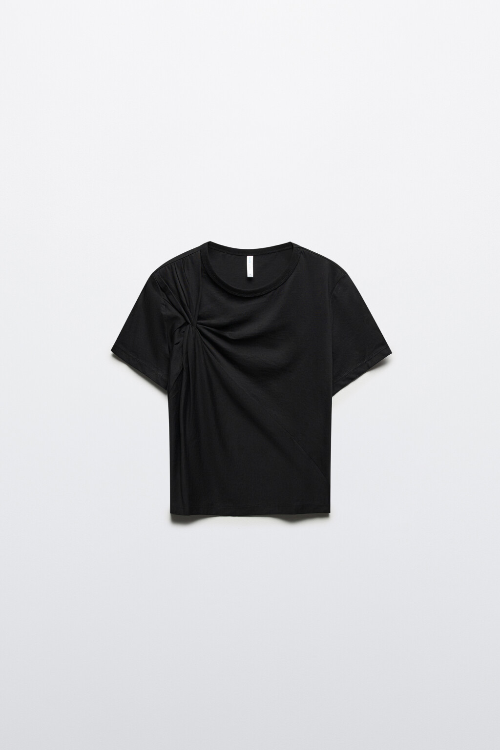 Футболка-топ приталенная с драпировками - цвет черный - 7