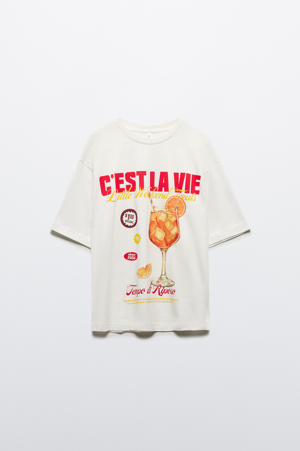 Футболка хлопковая с принтом - цвет бежевый - 7