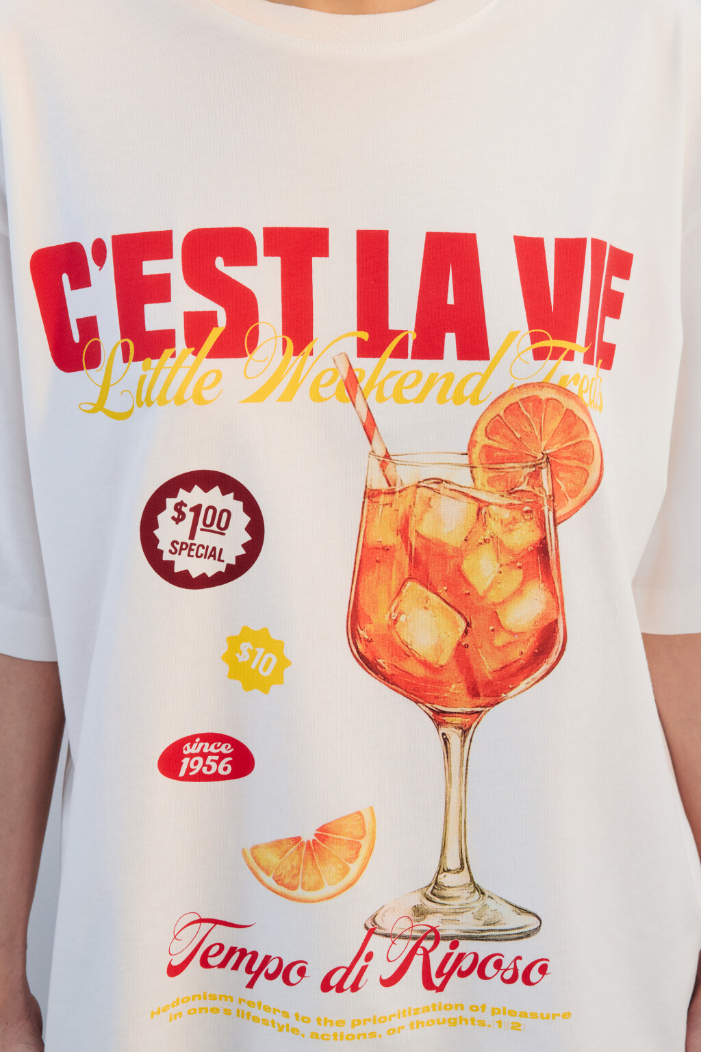 Футболка хлопковая с принтом - цвет бежевый - 5