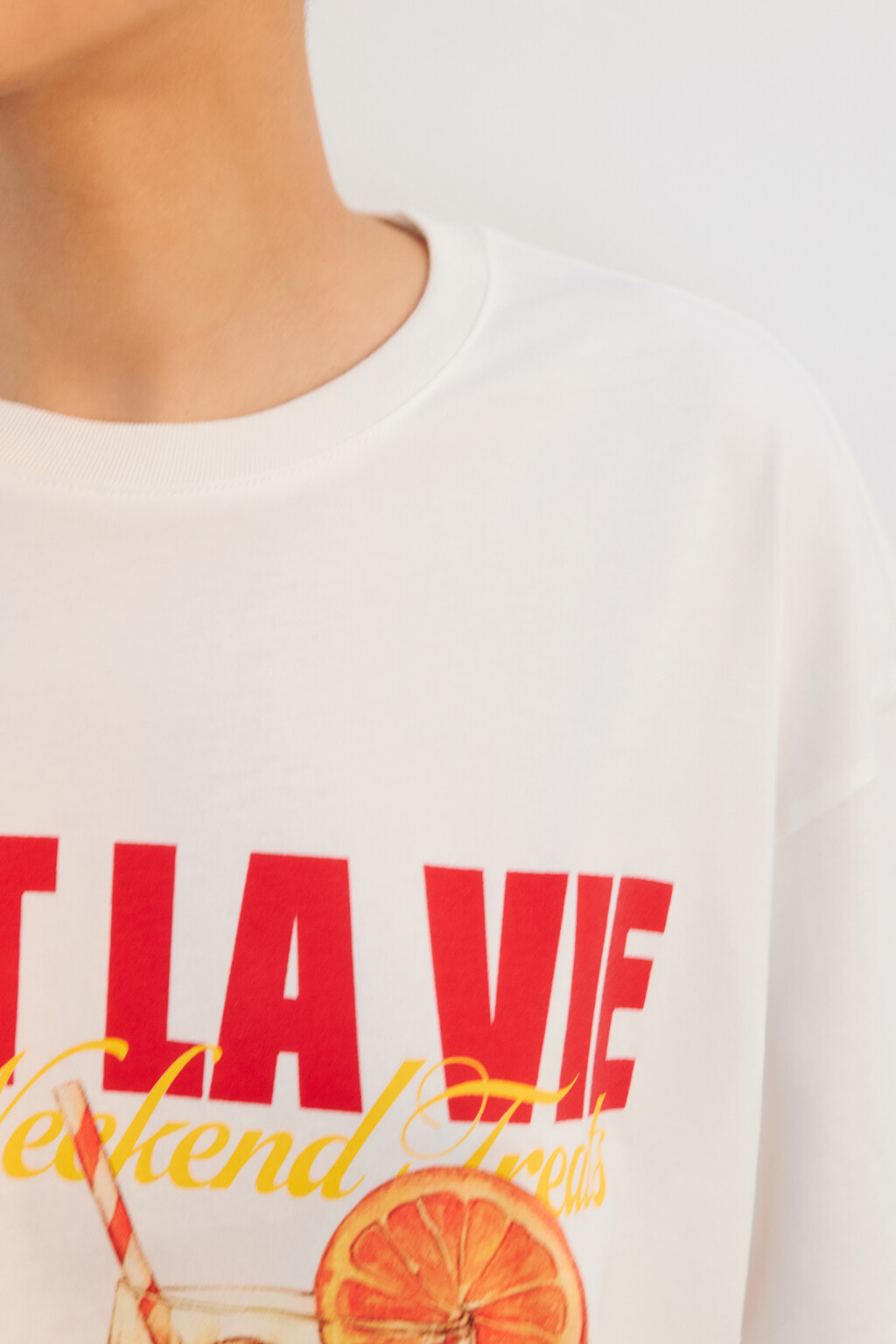 Футболка хлопковая с принтом - цвет бежевый - 6