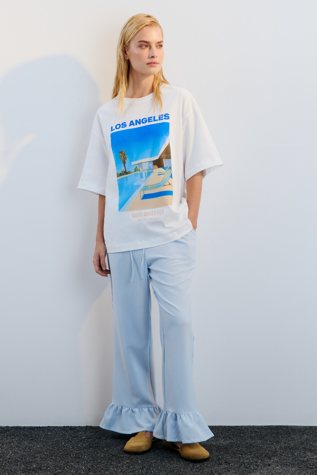 Футболка хлопковая с принтом - цвет белый - 4