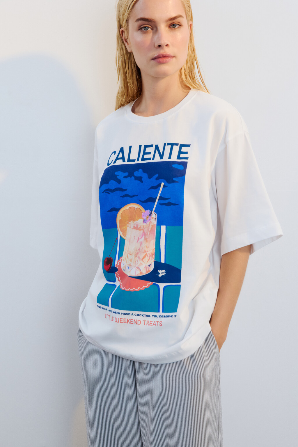 Футболка хлопковая с принтом - цвет мультиколор - 1