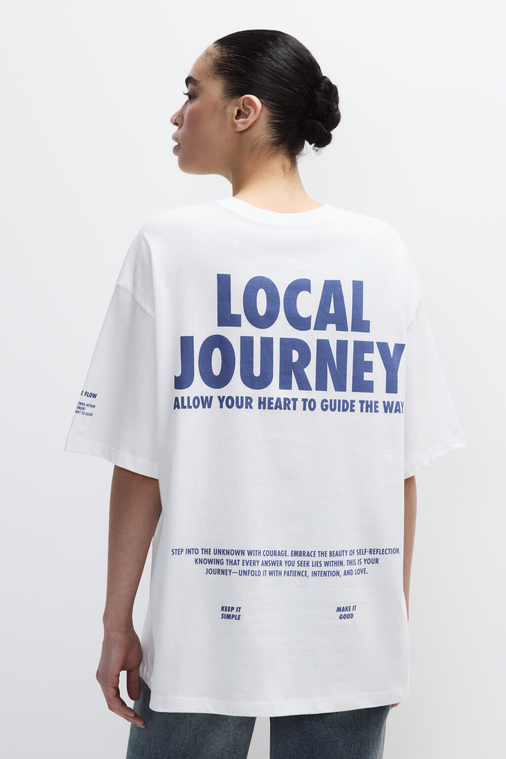 Футболка хлопковая с принтом - цвет синий - 3