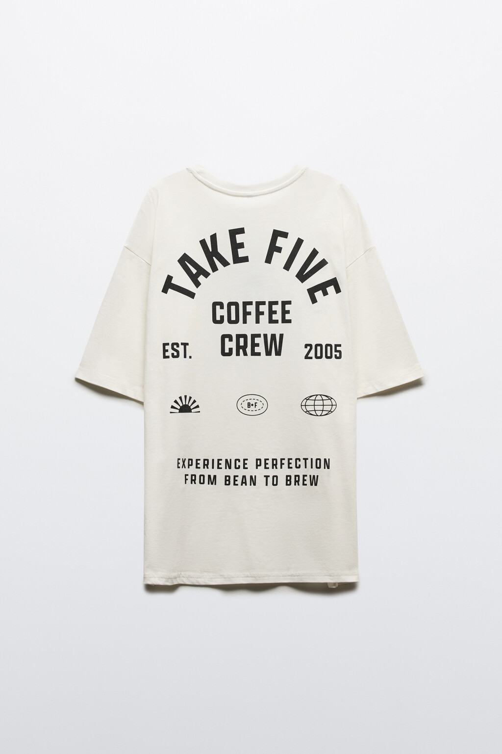 Футболка хлопковая с принтом - цвет бежевый - 8