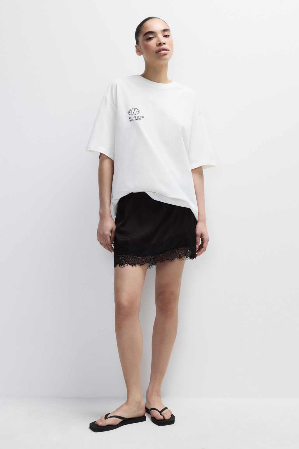 Футболка хлопковая с принтом - цвет бежевый - 4