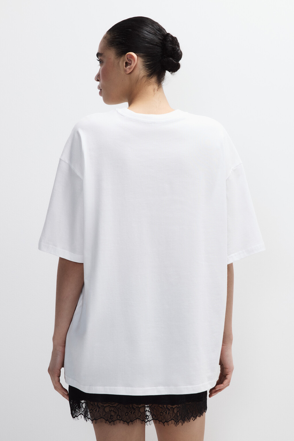 Футболка хлопковая с принтом - цвет белый - 3