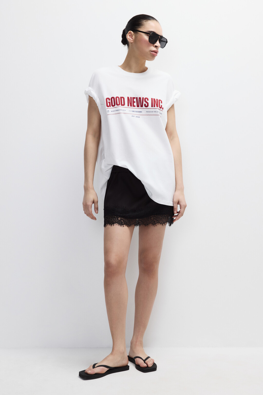 Футболка хлопковая с принтом - цвет белый - 4