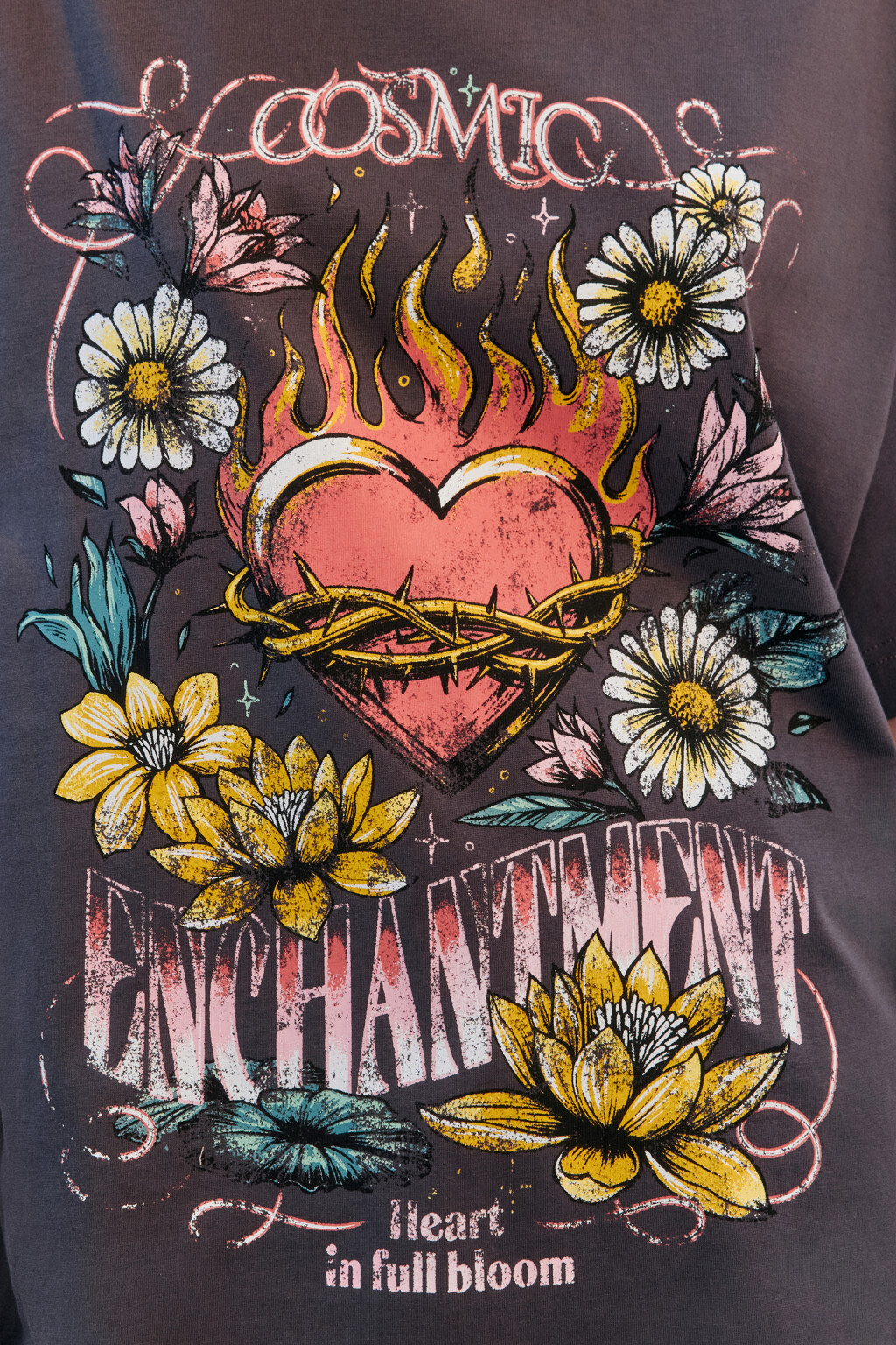 Футболка oversize с принтом - цвет серый - 5