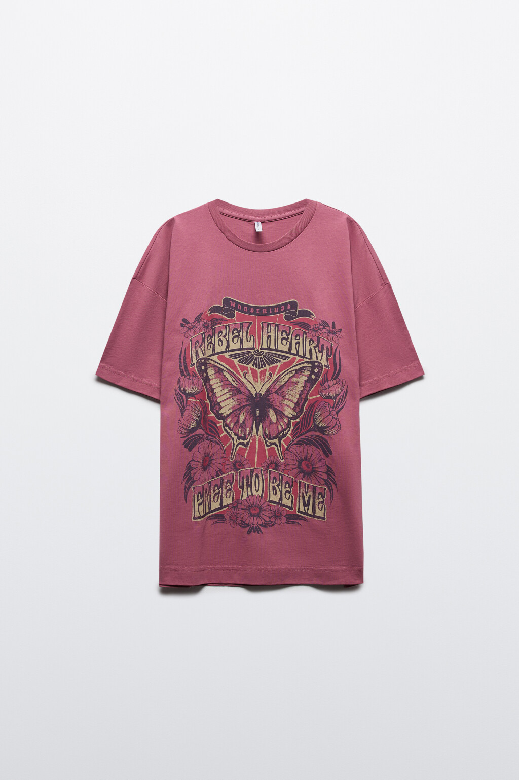 Футболка oversize с принтом - цвет розовый - 8