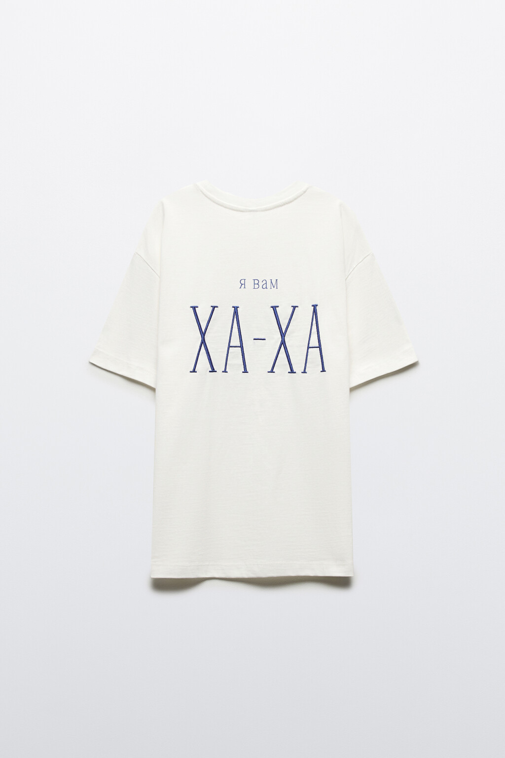 Футболка прямая хлопковая с принтом - цвет синий - 8