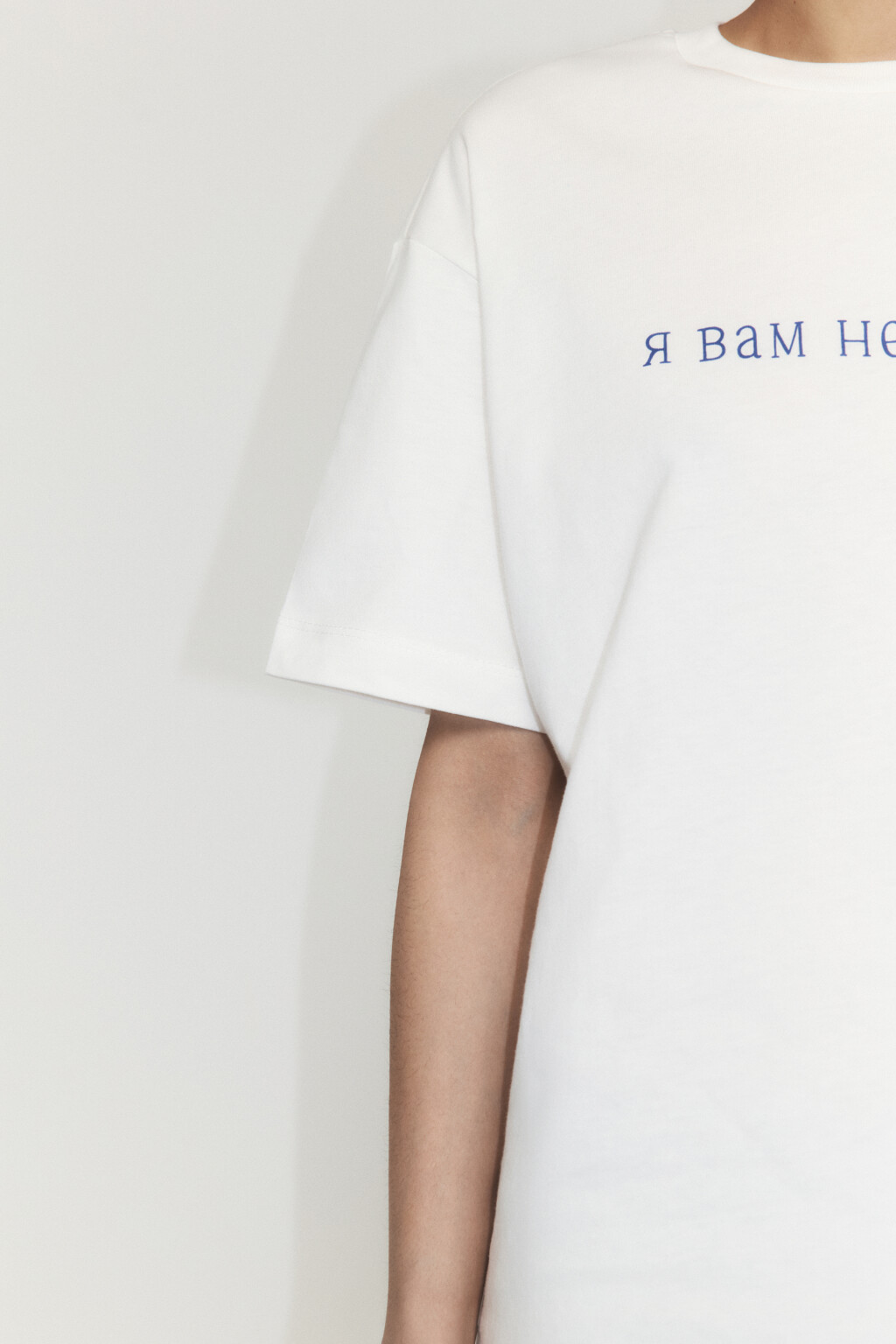 Футболка прямая хлопковая с принтом - цвет синий - 6