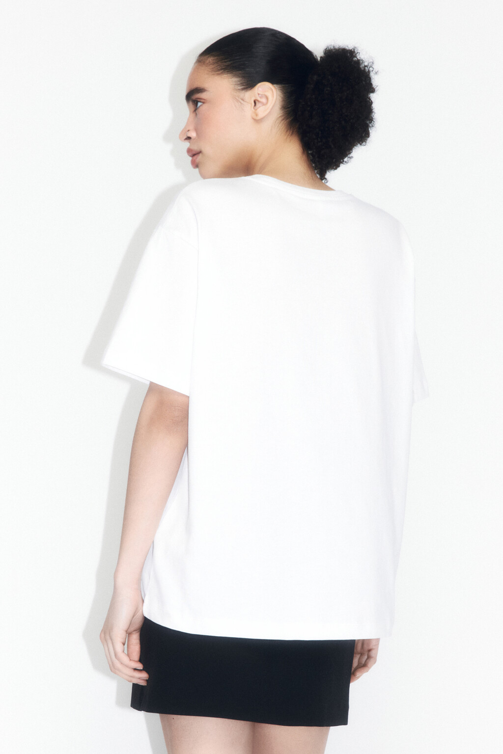 Футболка прямая хлопковая с принтом - цвет белый - 3