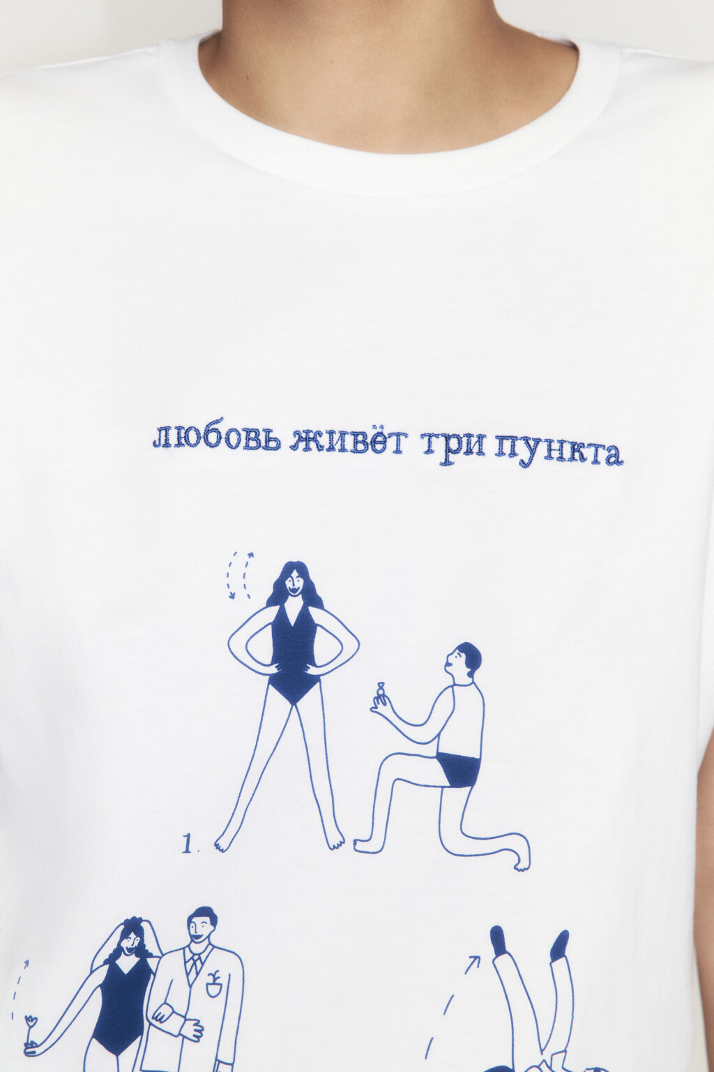 Футболка прямая хлопковая с принтом - цвет белый - 5