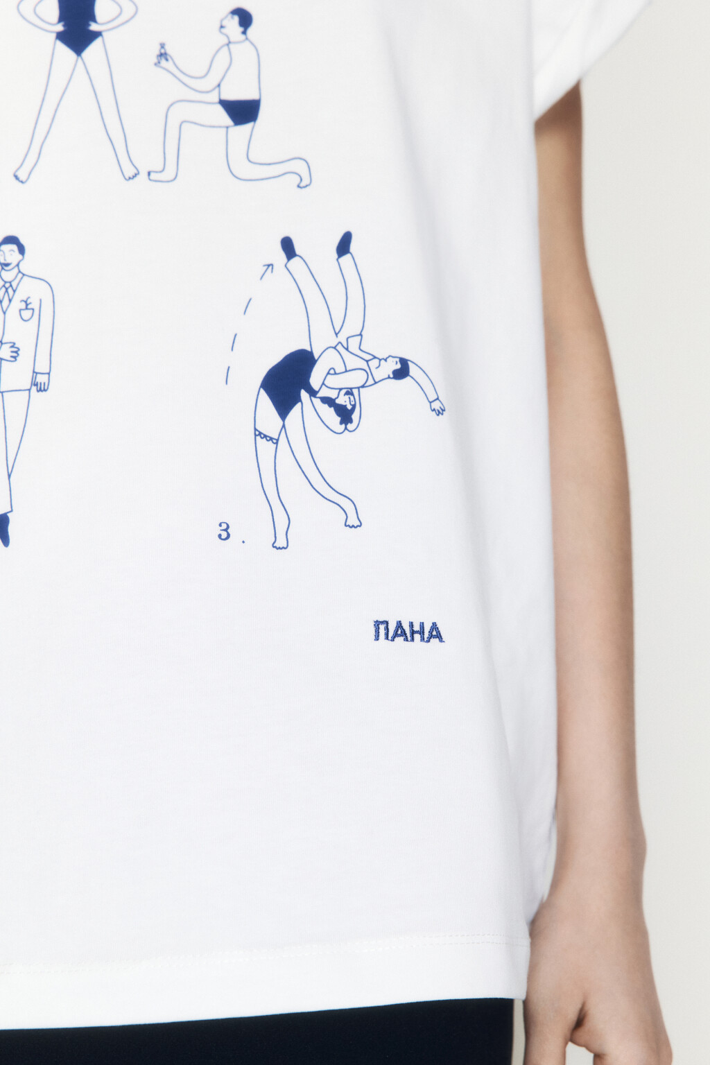 Футболка прямая хлопковая с принтом - цвет белый - 6