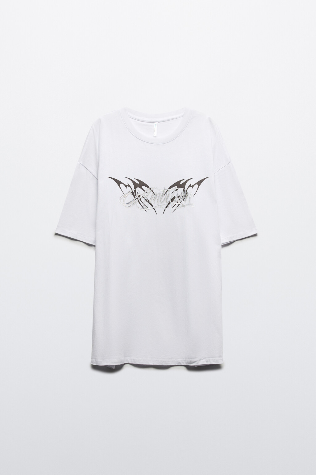 Футболка oversize с принтом - цвет белый - 7