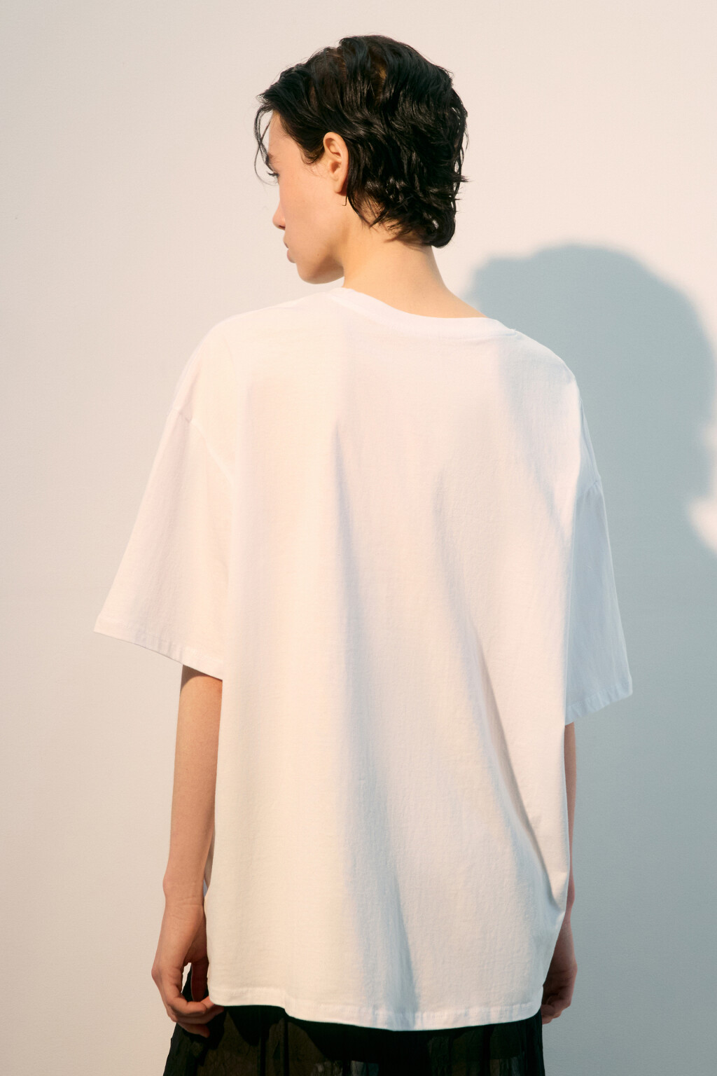 Футболка oversize с принтом - цвет белый - 3